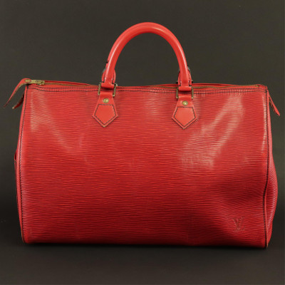 Louis Vuitton Red Epi Leather Speedy 35 - Capsule Auctions