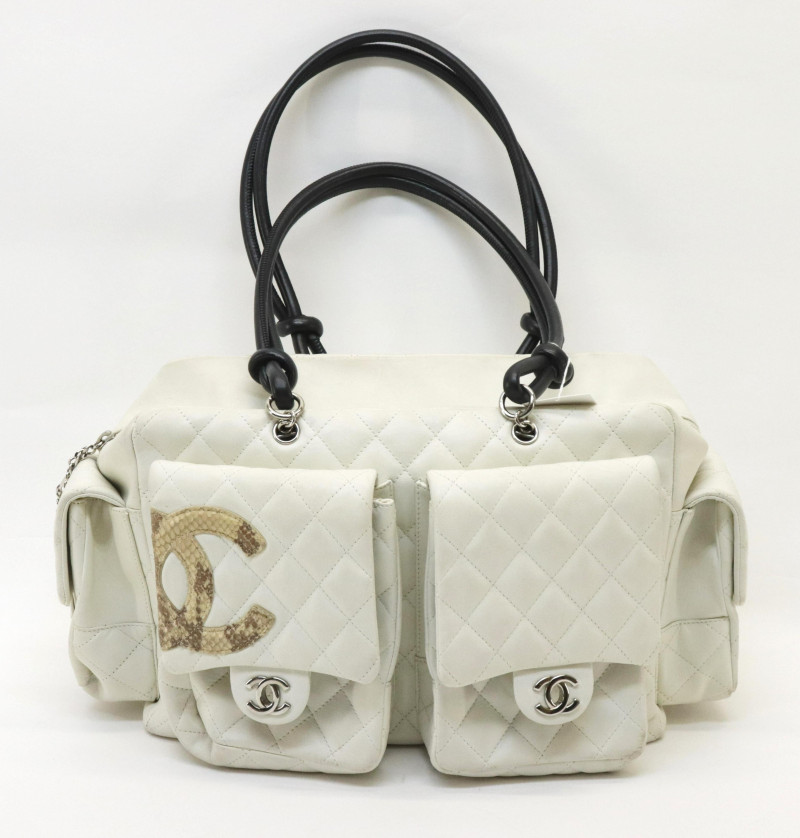 Sold at Auction: CHANEL CAMBON POCHETTE QUILTED LEATHER BAG