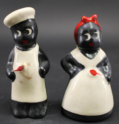 Black face salt and pepper shakers